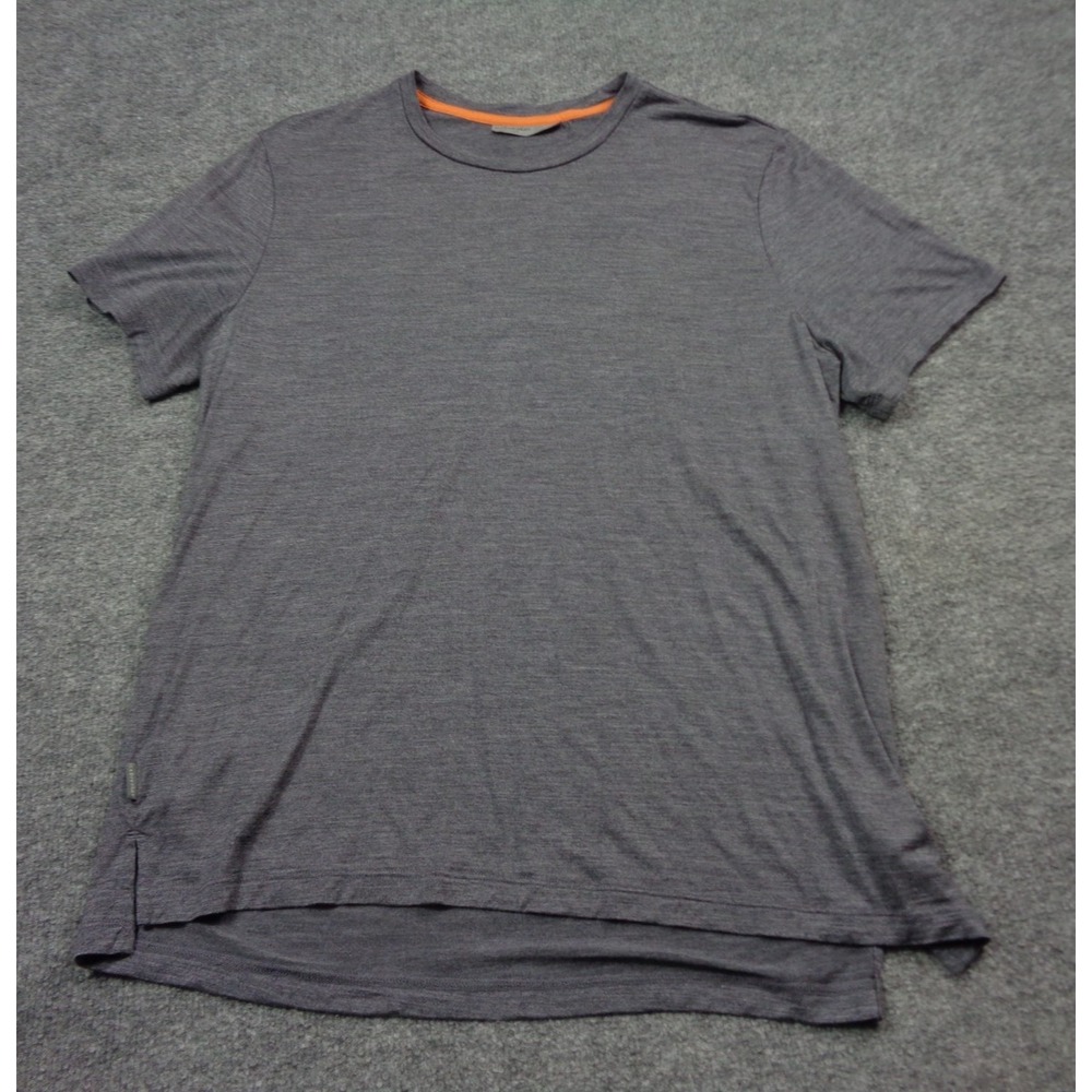 Icebreaker Shirt Mens L Gray Merino Wool Cool-Lite Performance Tee Camp Hike